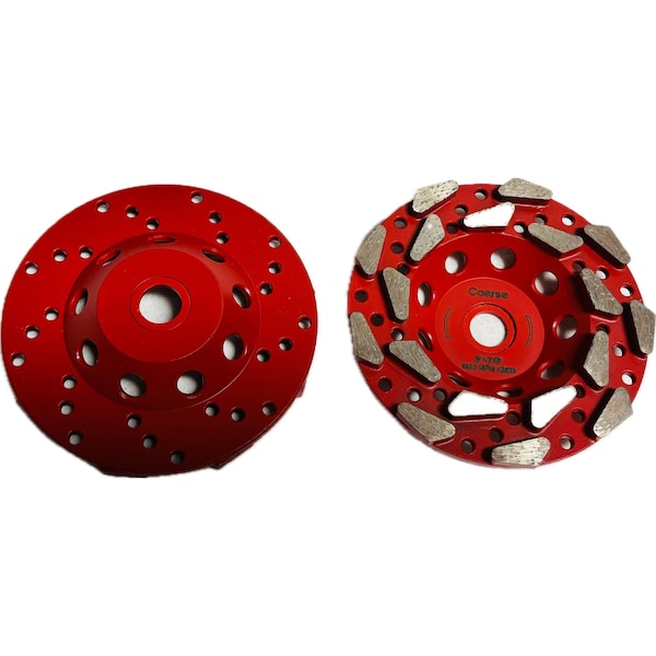 Double PNR Segmented Cupwheel, Concrete Cutting, 5'', Coarse