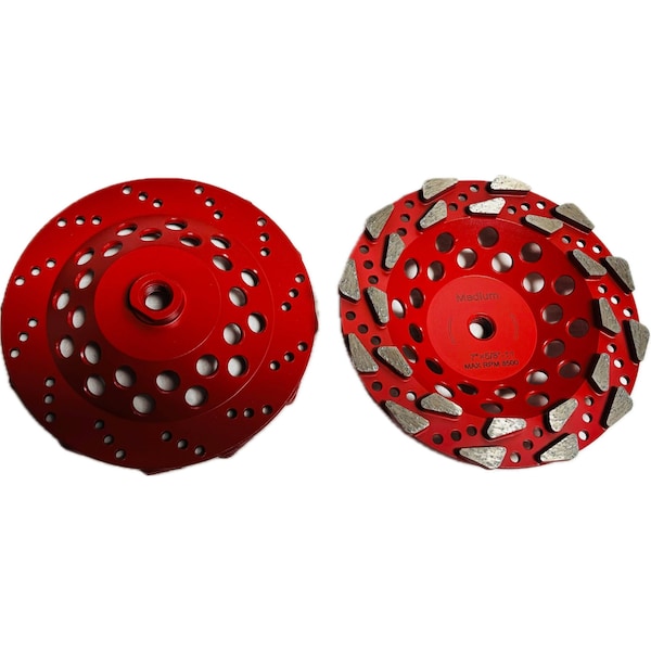 Double PNR Segmented Cupwheel, Concrete Cutting, 7'', Fine