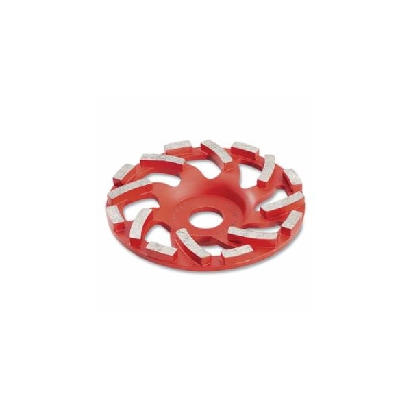 Diamond Cup Grinding Wheel, 5 in dia, 7/8 in Arbor, 16 Segments, 12200 RPM, 40PK