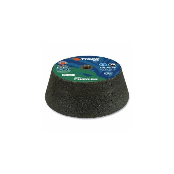 Tiger Flaring Cup Wheel, 6 in/4-3/4 in dia x 2 in T x 5/8 in-11 Arbor, 1-1/2 in Rim, 16 Grit, 5PK