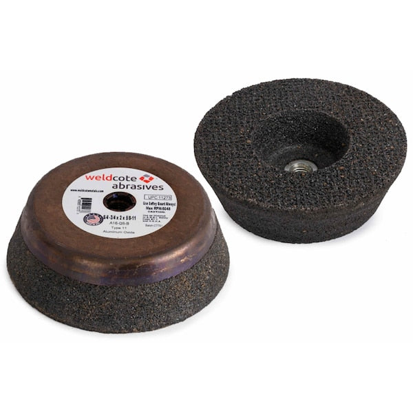 Resin Cup Wheels, 6/4-3/4in x 2in x 5/8-11, A16-Q6-B, Steel Back