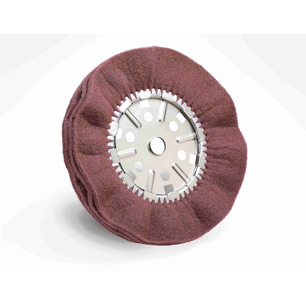 Satin Pleated Buff Wheel, 14inx2inx1-1/4 in 4A FIN, 180/pk
