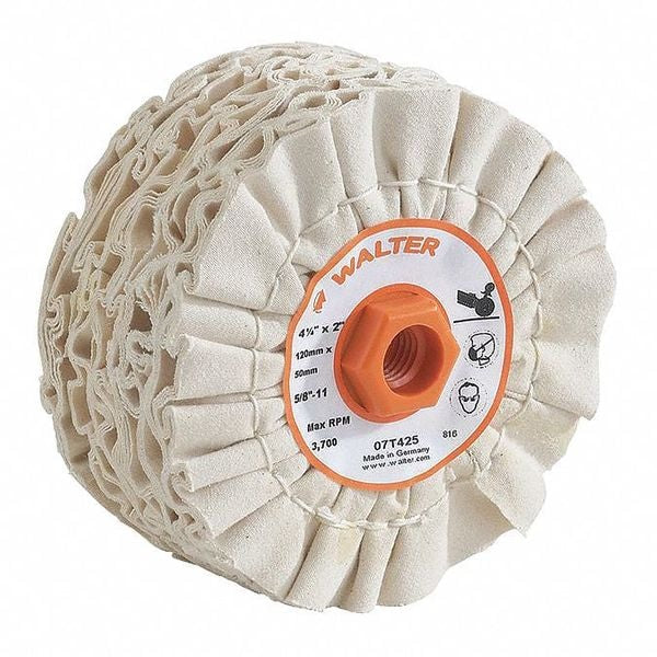 Cotton Buffing Drum, 4-3/4"x2"x5/8"-11