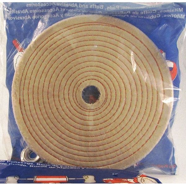 Spiral Sewn Buffing Wheel, 8" dia. x 1/2"
