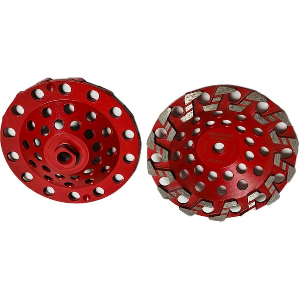Triagle Segmented Cup Wheel, Concrete Cutting, 7'', Coarse