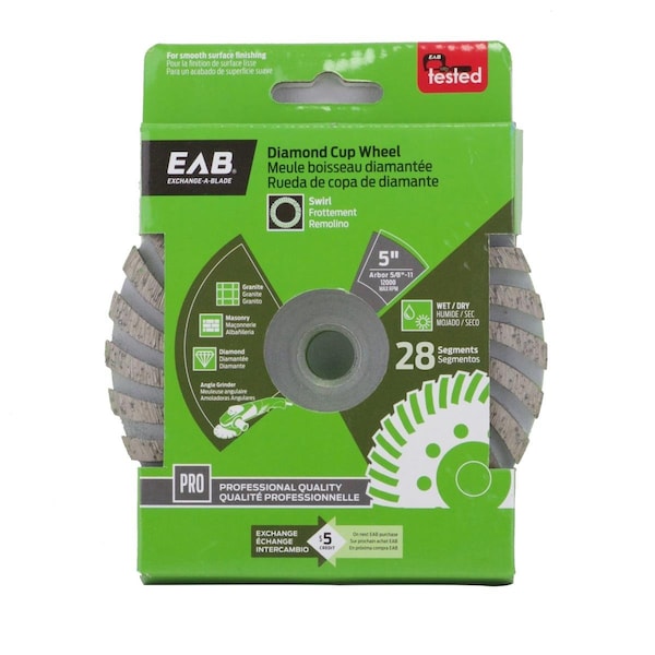 5 in. Diamond Cup Wheel Swirl - Exchangeable
