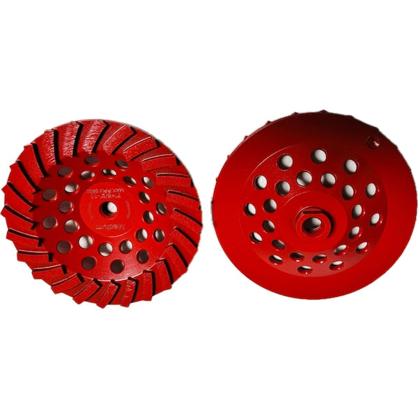 Turbo Segmented Cupwheel, Concrete Cutting, 7'', Medium