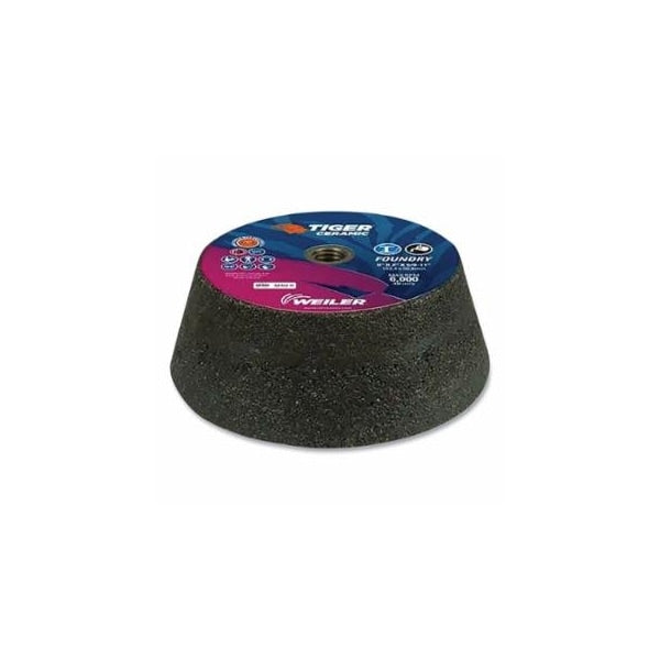 Tiger Flaring Cup Wheel, 6 in/4-3/4 in dia x 2 in Thick x 5/8 in-11 Arbor, 1-1/2 in Rim, 16, 5PK