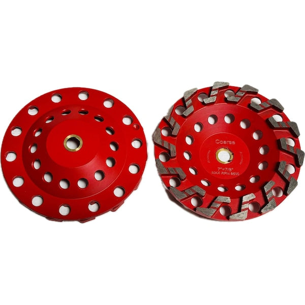 Triagle Segmented Cup Wheel, Concrete Cutting, 5'', Medium