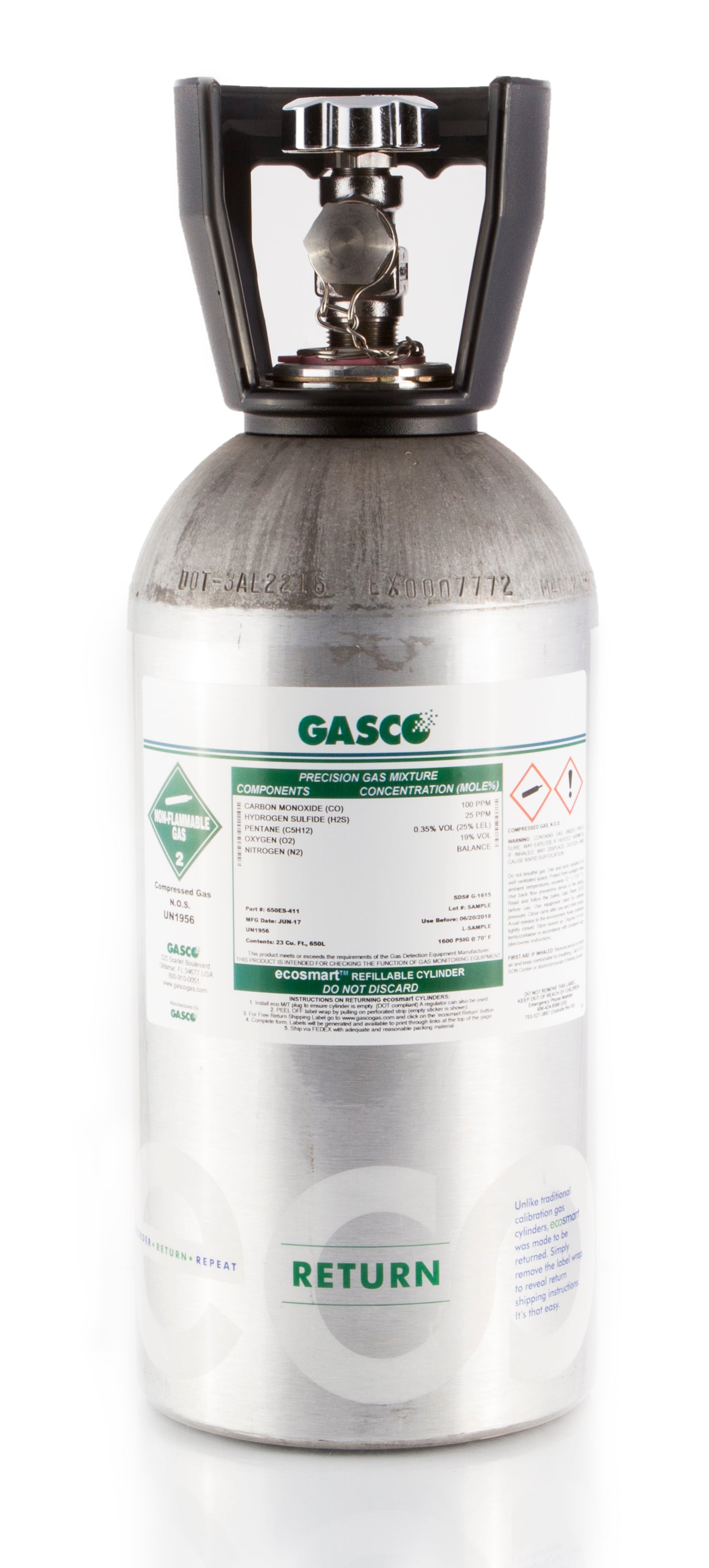 650ES Aluminum ecosmart Cylinder