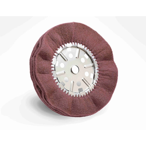 Satin Pleated Buff Wheel, 19inx2inx2-1/4 in 4A FIN, 5/pk
