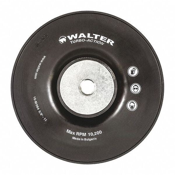 Turbo Backing Pad, 6" X 5/8"-11" Black