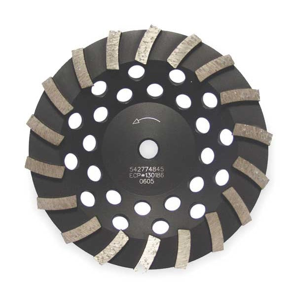 Diamond Sgmnt Cup Wheel, Turbo, 7x5/8-7/8