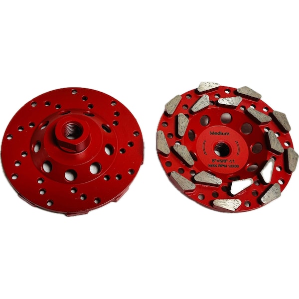 Double PNR Segmented Cupwheel, Concrete Cutting, 5', Medium