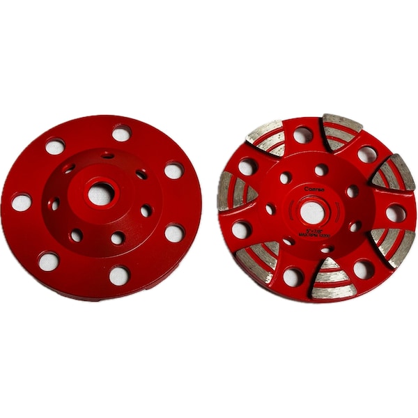 Triagle Segmented Cup Wheel, Concrete Cutting, 7'', Coarse