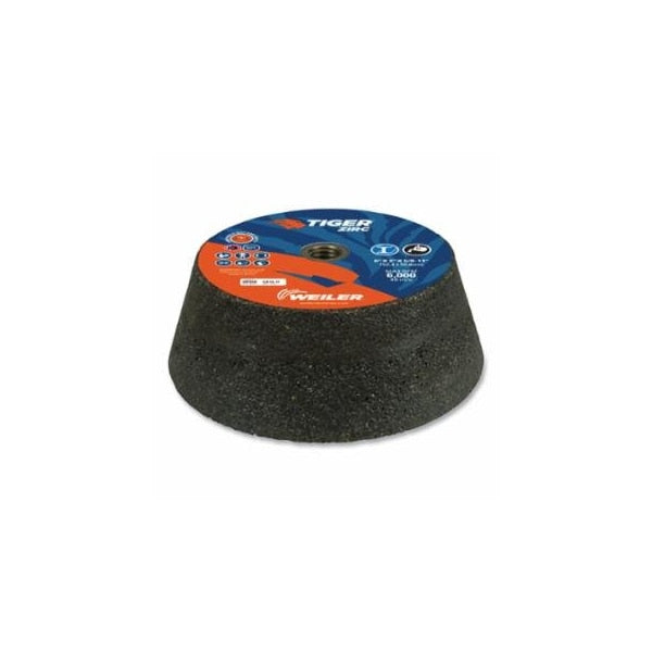 Tiger Flaring Cup Wheel, 6 in/4-3/4 in dia x 2 in Thick x 5/8 in-11 Arbor, 1 in Rim, 16 Grit, 5PK