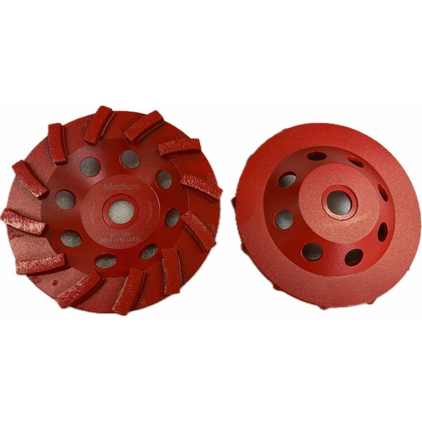 Turbo Segmented Cupwheel, Concrete Cutting, 5'', Medium
