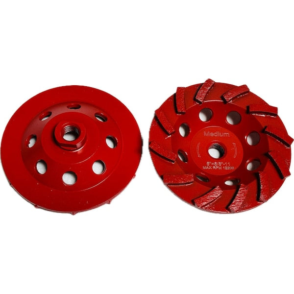 Turbo Segmented Cupwheel, Concrete Cutting, 5'', Medium